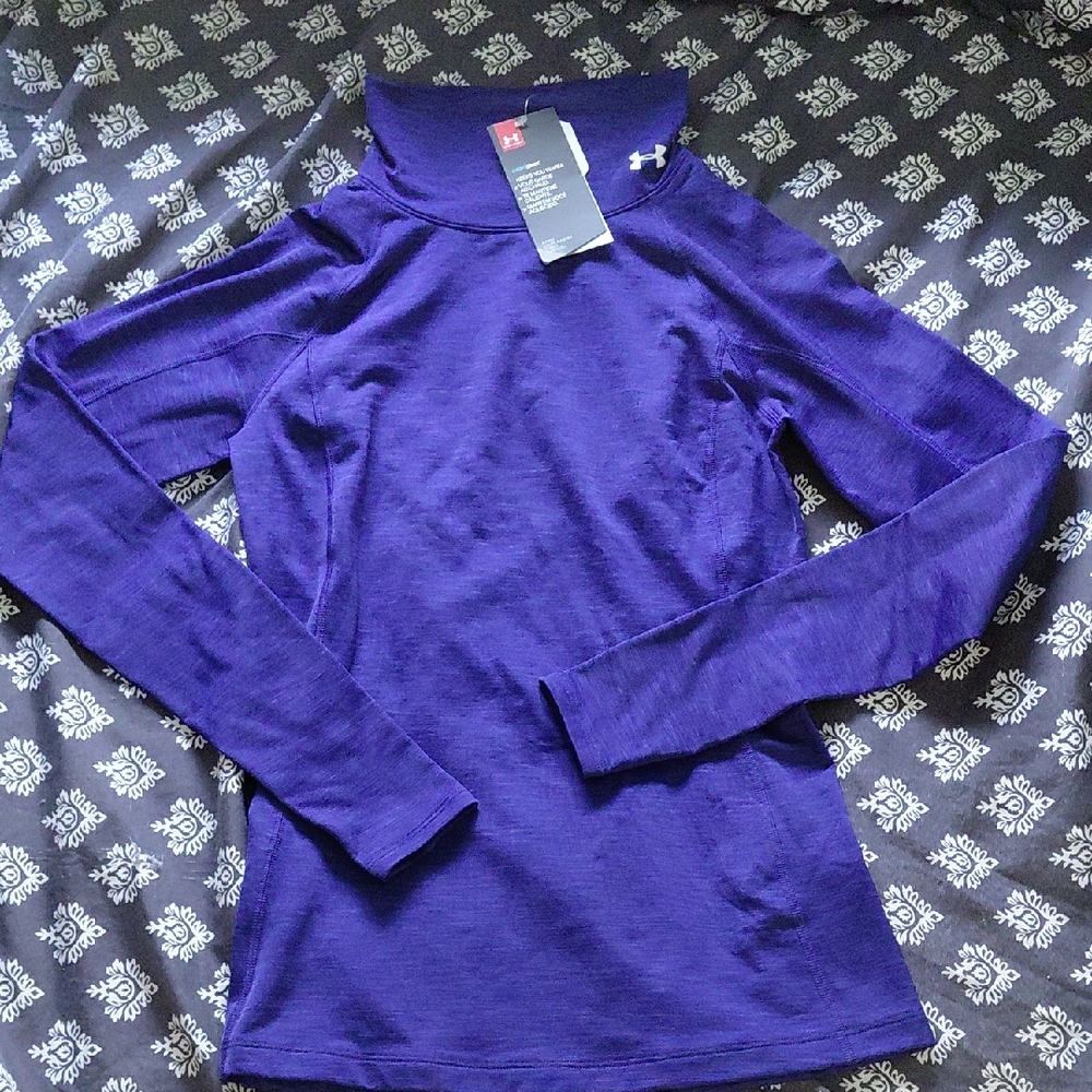Under Armour Purple Long-Sleeve Mock Neck Performance Top